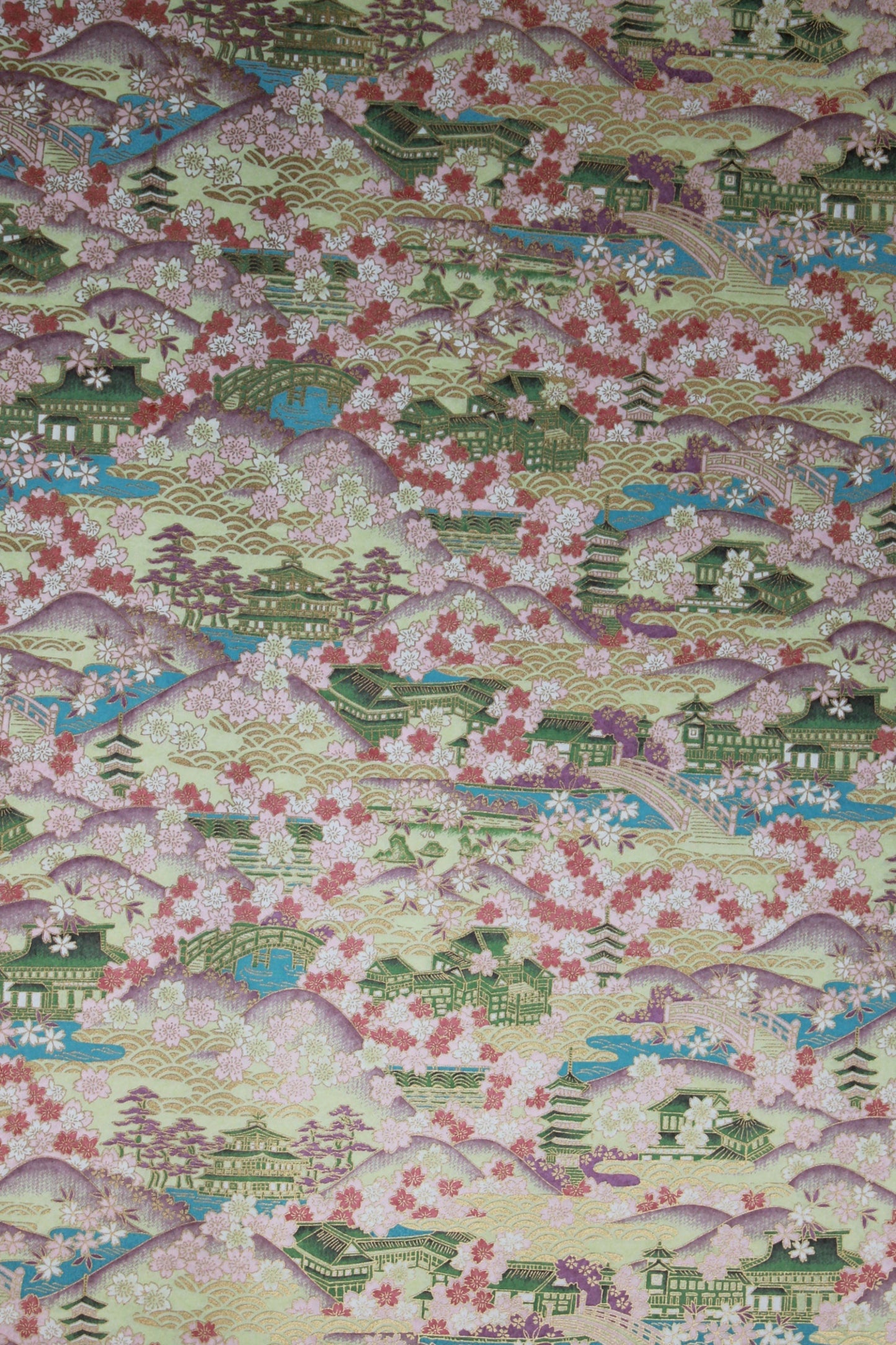 Patterned  chiyogami paper with intricate design in various colors