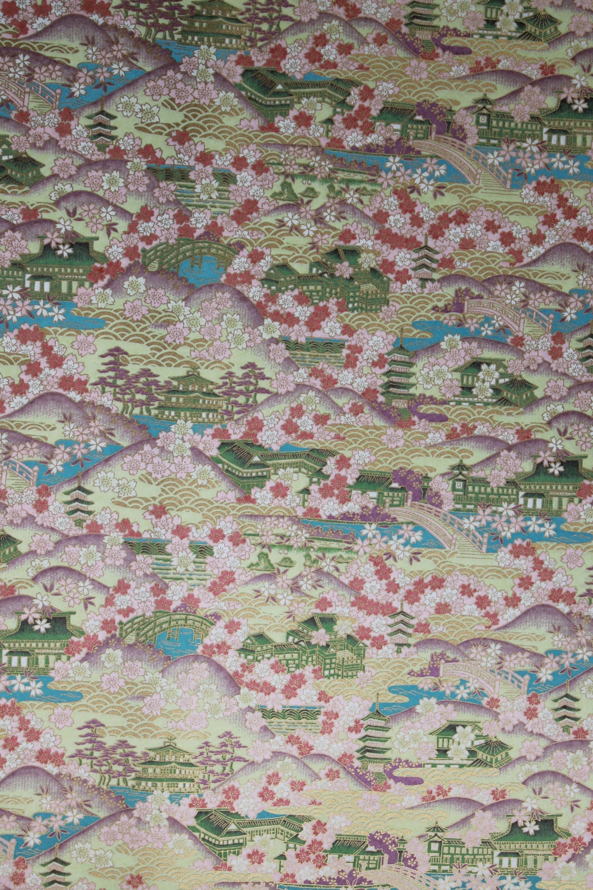 Patterned  chiyogami paper with intricate design in various colors