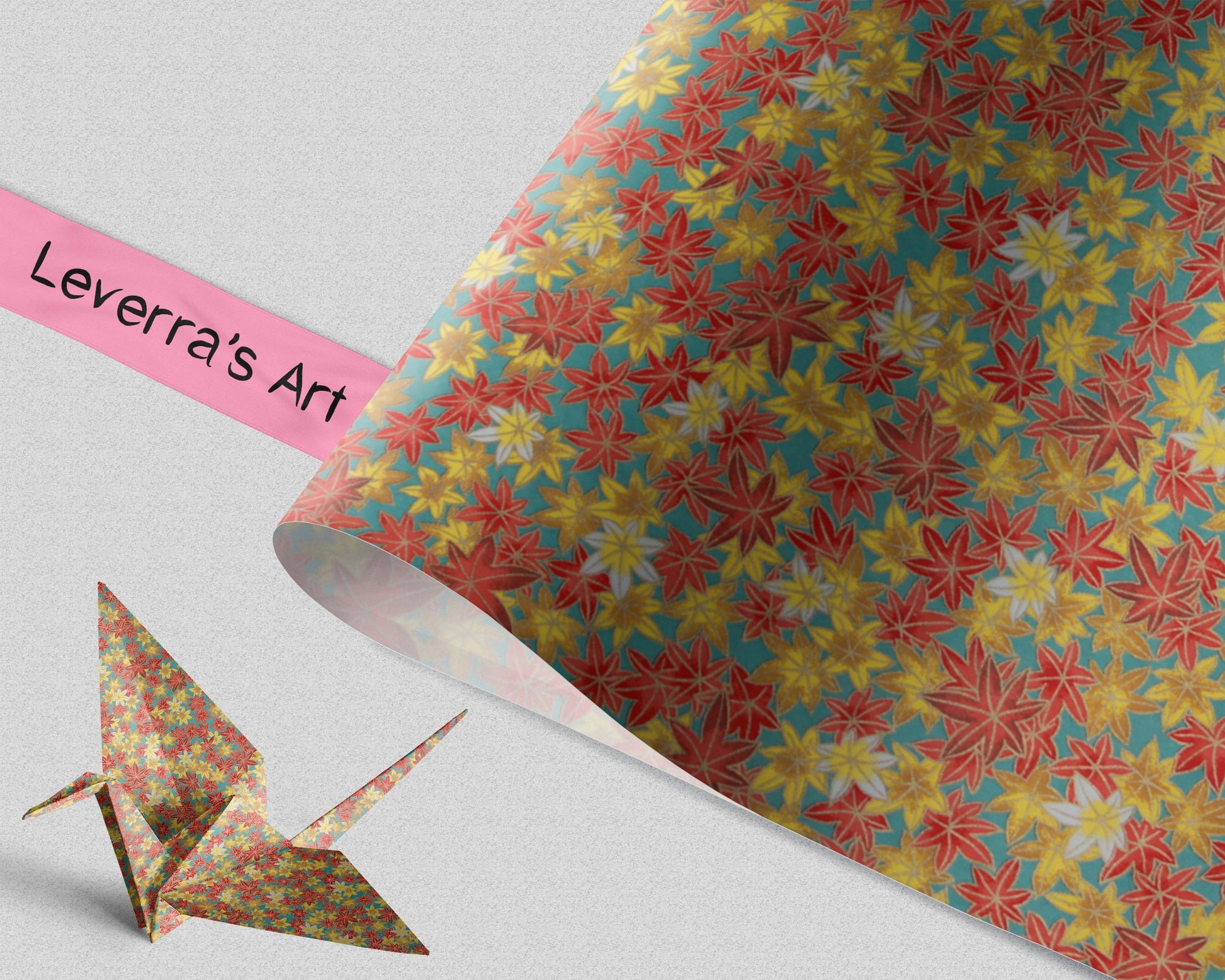 Colorful star-patterned paper with a cut-out star shape and 'Leverra's Art' label.
