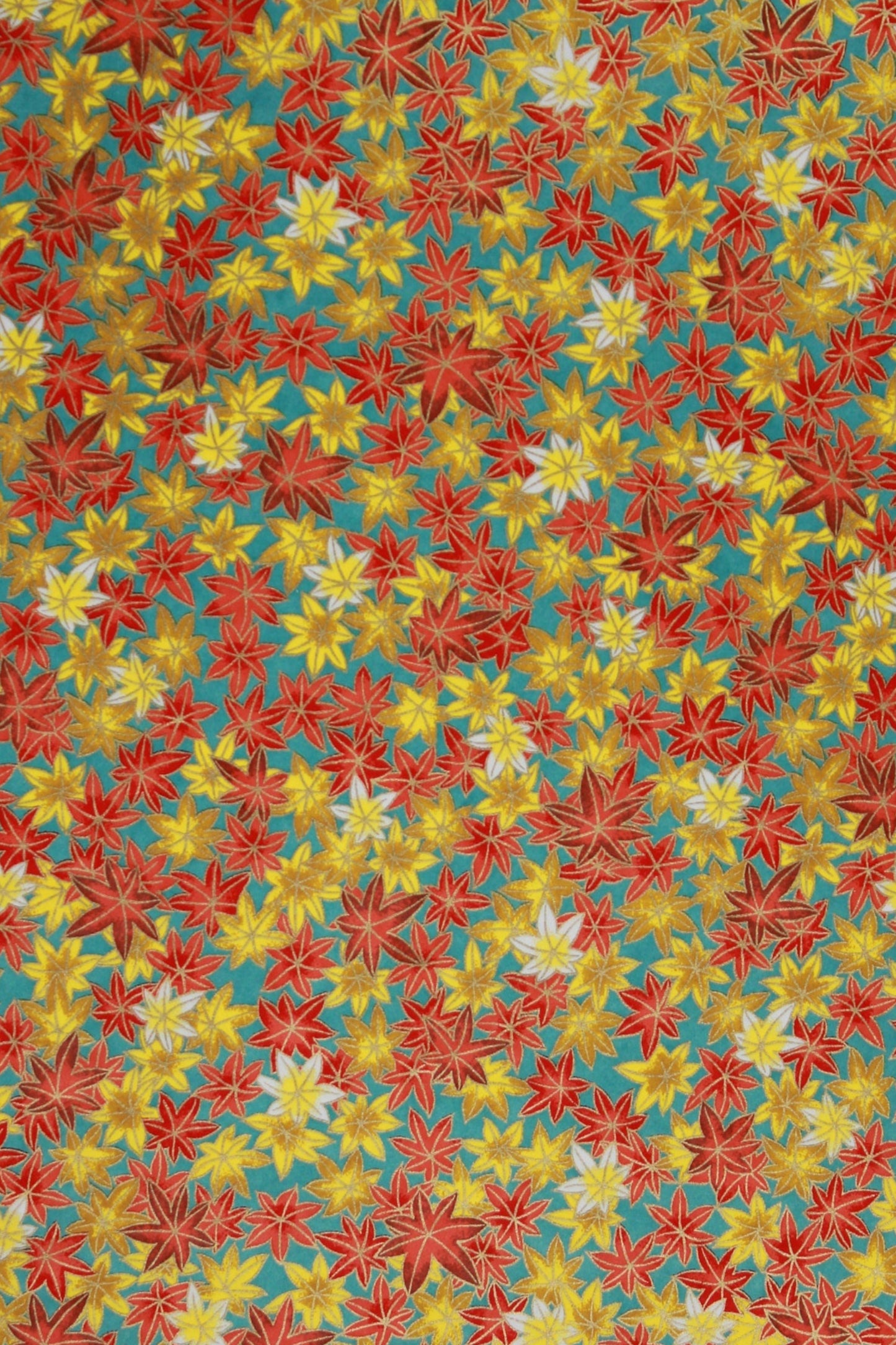 Patterned  chiyogami paper with red and yellow floral design