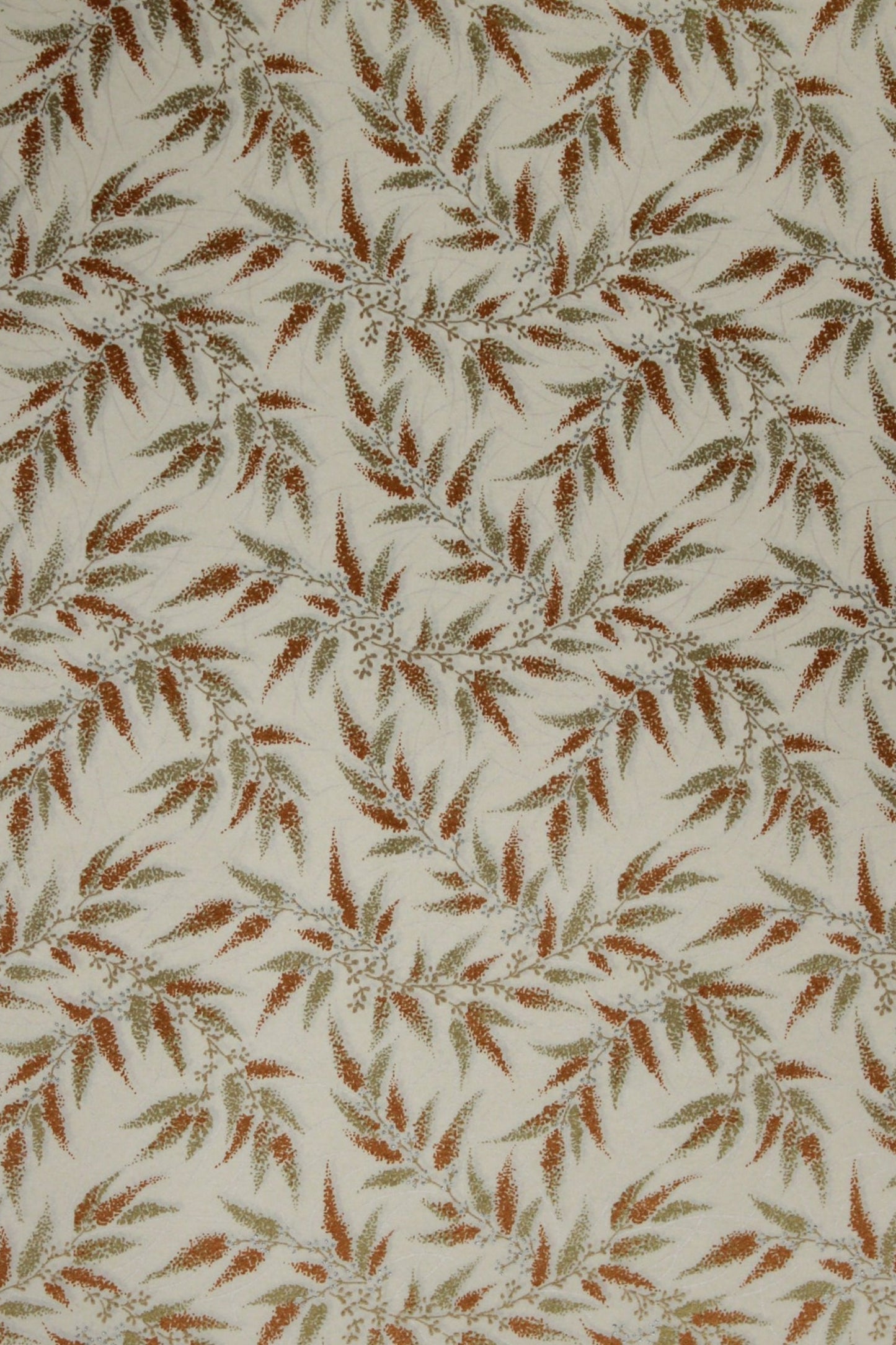 Patterned chiyogami paper with brown leaves on a beige background