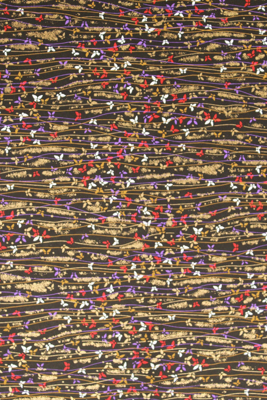 Textured  chiyogami paper pattern with multicolored threads on a beige background