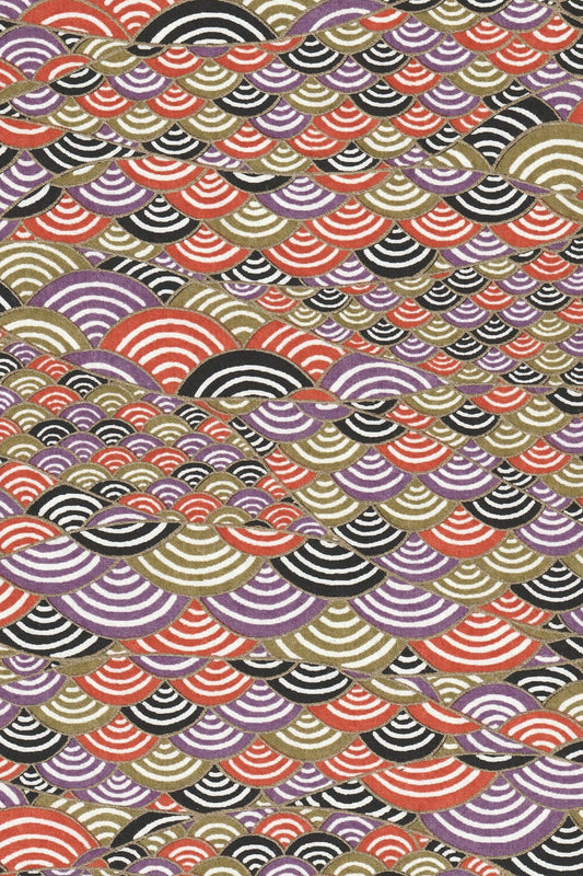 Patterned chiyogami paper with colorful wave design