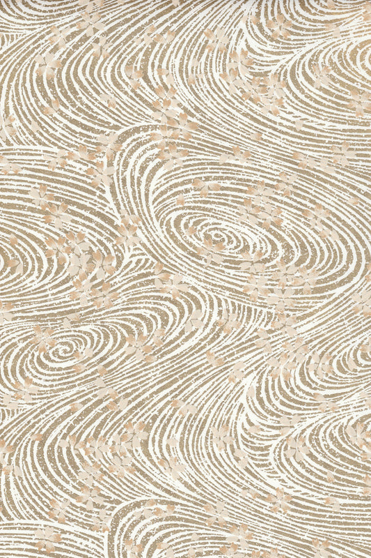 Chiyogami paper textured pattern with wavy lines on a beige background