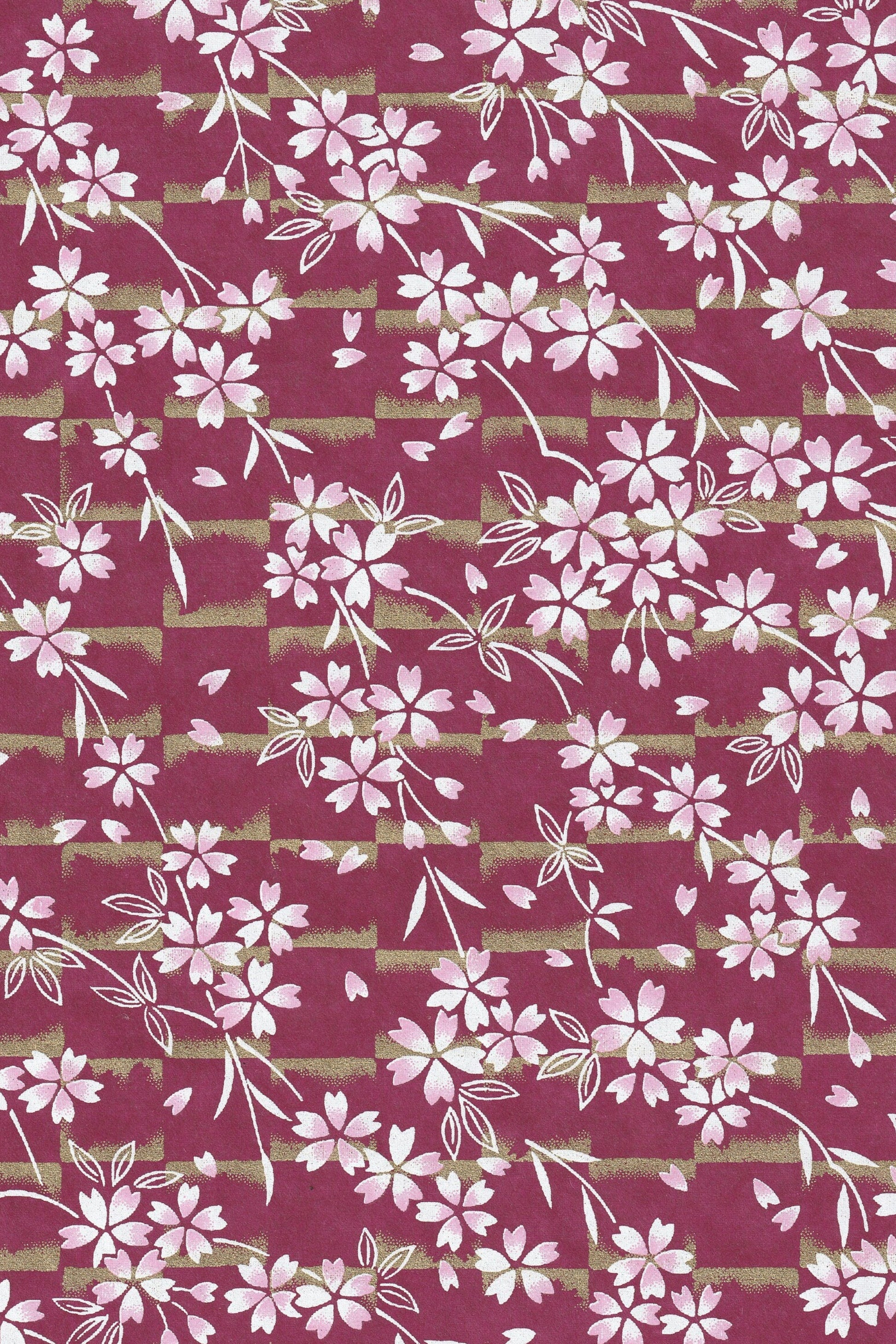 Chiyogami paper with Floral pattern on a red background