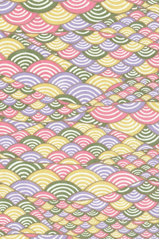 Patterned chiyogami paper with colorful wave design