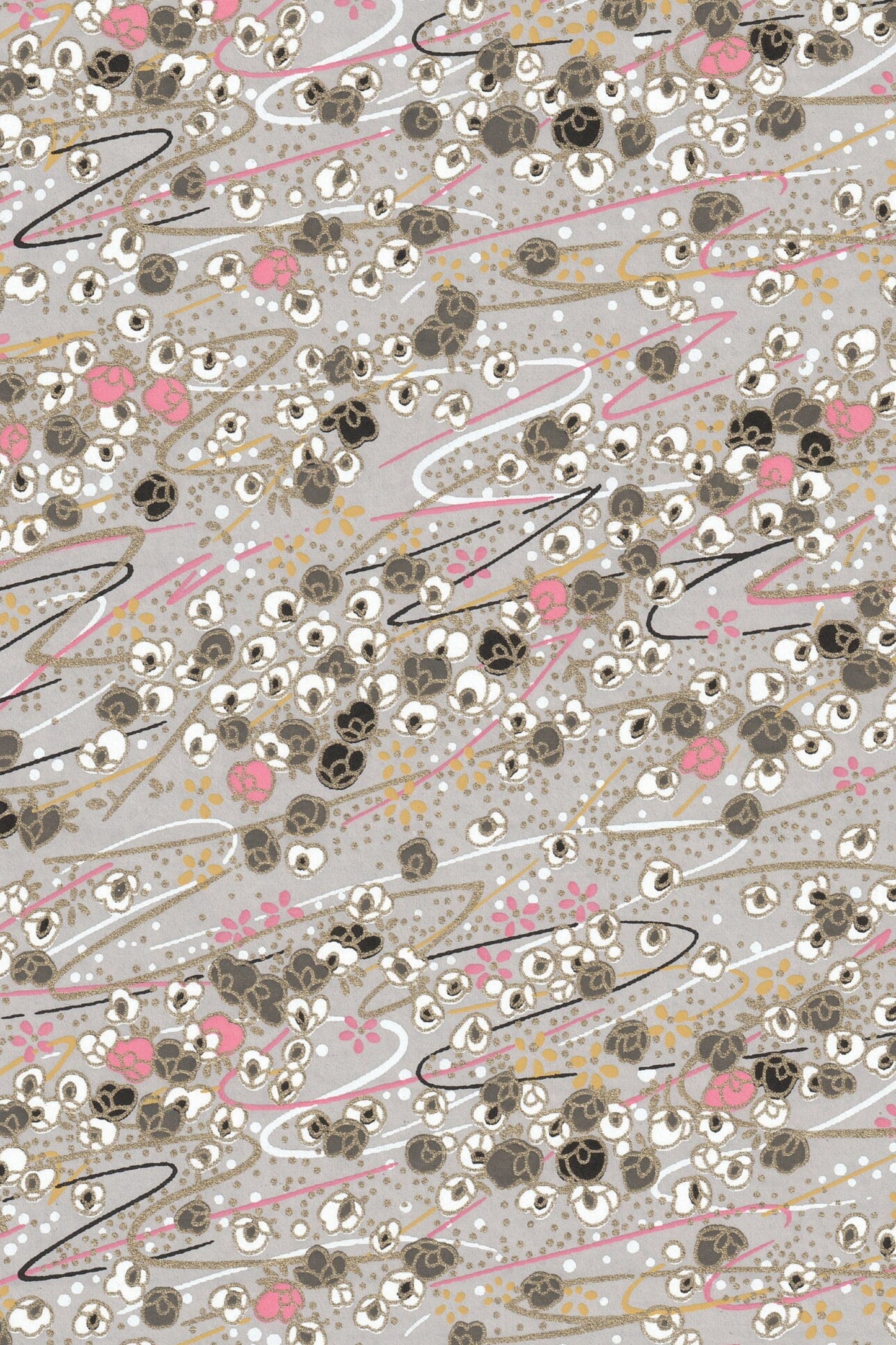 Textured pattern with abstract shapes and lines on a gray background