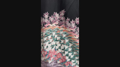 Wrap Skirt Upcycled Kimono Black